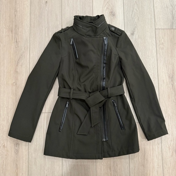 MICHAEL Michael Kors Jackets & Blazers - MICHAEL KORS - Women's Green Asymmetric Belted Jacket - Size XS